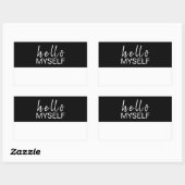 Moderne scriptnaamlabel brandingontwerp rechthoekige sticker (Vel)