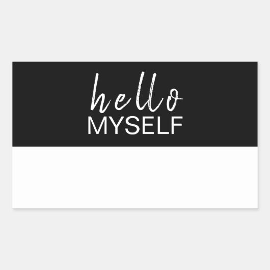 Moderne scriptnaamlabel brandingontwerp rechthoekige sticker (Voorkant)