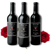 Moderne scriptnamen Bedankt bruiloft Wijn Etiket