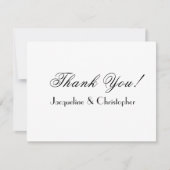 Moderne scriptnamen Eenvoudige Chic White Wedding Bedankkaart (Voorkant)