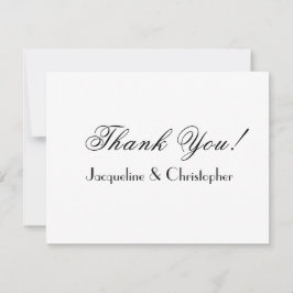 Moderne scriptnamen Eenvoudige Chic White Wedding Bedankkaart