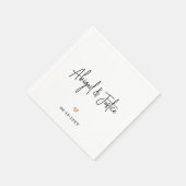 Moderne scriptnamen en eenvoudige Gold Heart Weddi Servet (Hoek)