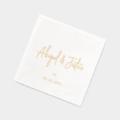 Moderne scriptnamen en eenvoudige minimale hartwed folie servetten (Links)