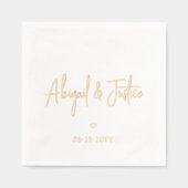 Moderne scriptnamen en eenvoudige minimale hartwed folie servetten (Voorkant)