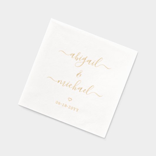 Moderne scriptnamen en eenvoudige stijlvolle harte folie servetten (Links)