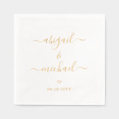 Moderne scriptnamen en eenvoudige stijlvolle harte folie servetten (Voorkant)