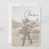 Moderne scriptnamen foto's Qr code bruiloft Kaart (Voorkant)