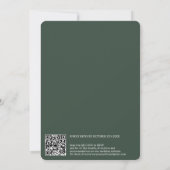 Moderne scriptnamen groene qr code bruiloft kaart (Achterkant)