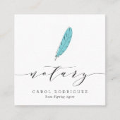 moderne scriptnotarisondertekenaar vierkante visitekaartje (Voorkant)