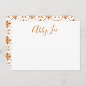 Moderne scripts en Tegel briefpapier Bedankkaart (Voorkant / Achterkant)