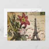 moderne  scripts zoals Paris Eiffel Tower Briefkaart (Voorkant / Achterkant)