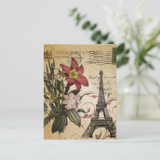moderne  scripts zoals Paris Eiffel Tower Briefkaart (Staand voorkant)