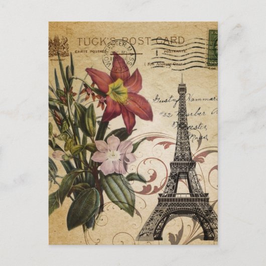 moderne scripts zoals Paris Eiffel Tower Briefkaart (Voorkant)