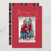 Moderne scripttypografie 1 foto Kerstfeestdag Feestdagenkaart (Voorkant / Achterkant)