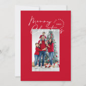 Moderne scripttypografie 1 foto Kerstfeestdag Feestdagenkaart (Voorkant)