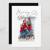 Moderne scripttypografie 1 foto Kerstfeestdag Feestdagenkaart (Voorkant / Achterkant)