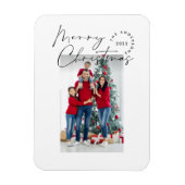 Moderne scripttypografie 1 foto Kerstfeestdag Magneet (Verticaal)