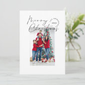 Moderne scripttypografie 1 foto-Kerstmis Feestdagenkaart (Staand voorkant)