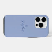 Moderne scripttypografie blauwe meisjesachtige har iPhone hoesje (Achterkant horizontaal)