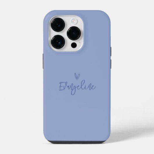 Moderne scripttypografie blauwe meisjesachtige har iPhone hoesje (Achterkant)