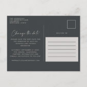 Moderne scripttypografie bruiloft wijzig de datum aankondigingskaart (Achterkant)