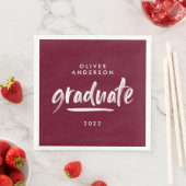 Moderne scripttypografie-burgundy graduparty servet (Insitu)