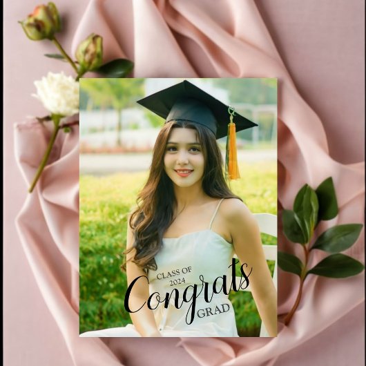 Moderne scripttypografie Foto Afstuderen Briefkaar Briefkaart