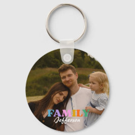 Moderne scripttypografie foto minimalistische fami sleutelhanger