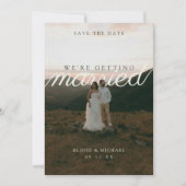 Moderne scripttypografie foto  save the date (Voorkant)