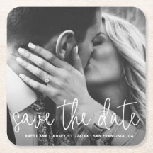 Moderne scripttypografie Foto Save the Date