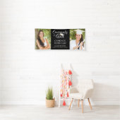 Moderne scripttypografie GEFELICITEERD AFSTUDEREN Spandoek (Insitu)