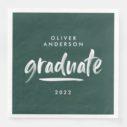 Moderne scripttypografie groene graduatie-partij servet (Voorkant)