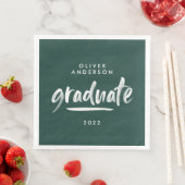 Moderne scripttypografie groene graduatie-partij servet (Insitu)