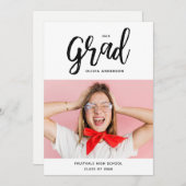 Moderne scripttypografie High School afstuderen Kaart (Voorkant / Achterkant)