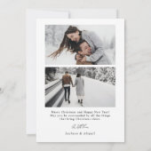 Moderne scripttypografie Minimale kerstfoto Feestdagenkaart (Achterkant)