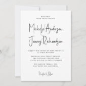 Moderne Scripttypografie Minimale Trouwdag Kaart (Voorkant)
