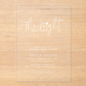 Moderne scripttypografie proefdiner acryl uitnodigingen (Voorkant)
