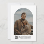 Moderne scripttypografie | QR Code Arch Foto Save The Date (Achterkant)