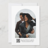 Moderne scripttypografie | QR Code Half Arch Foto Save The Date (Achterkant)