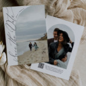 Moderne scripttypografie | QR-code halfboogfoto Save The Date