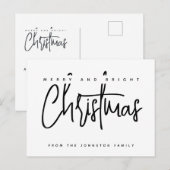 Moderne scripttypografie Verry Kerstmis Briefkaart (Voorkant / Achterkant)