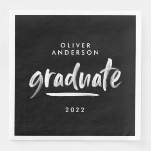 Moderne scripttypografie zwarte graduatie-partij servet
