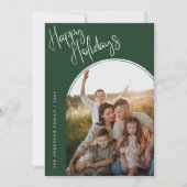 Moderne Scriptuur Prettige Feestdagen | Voeg 2 Fot Feestdagenkaart (Voorkant)