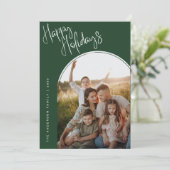 Moderne Scriptuur Prettige Feestdagen | Voeg 2 Fot Feestdagenkaart (Staand voorkant)