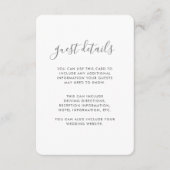 Moderne Scriptuur Trouw Gastdetailskaart in Blauw Informatiekaartje (Voorkant)