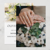 Moderne Scriptuur Trouwfoto Save The Date (Voorkant / Achterkant)