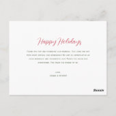 moderne scriptvakantieaankondiging briefkaart (Achterkant)