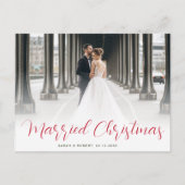 moderne scriptvakantieaankondiging briefkaart (Voorkant)