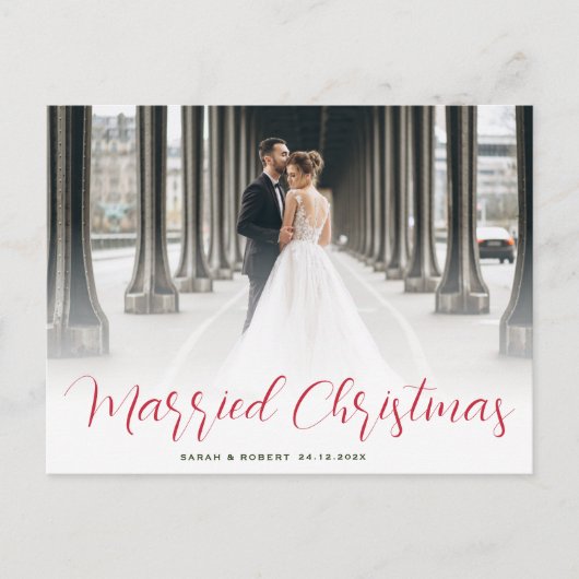 moderne scriptvakantieaankondiging briefkaart (Voorkant)