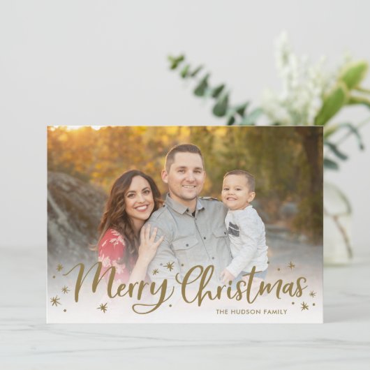 Moderne scriptversie voor pretkerkalligrafie feestdagenkaart (Staand voorkant)